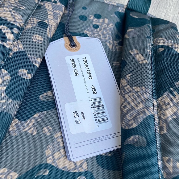 Timberland Classic Print Multi Green Men Backpack - Picture 5 of 5